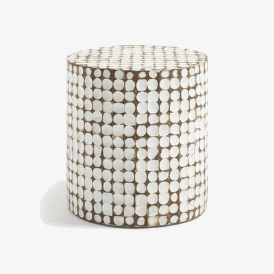 Kave Home Necoco side table in solid mango wood and coconut shells Ø 40 cm