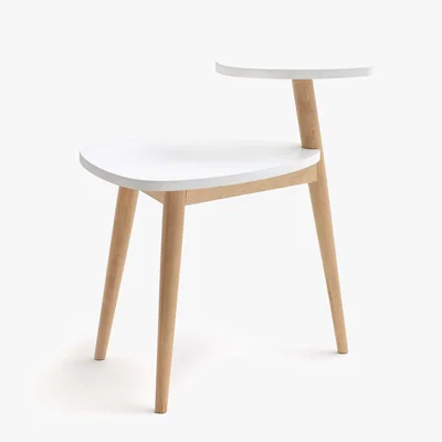 La Redoute Jimi Vintage Style Side Table with Two-Tiers