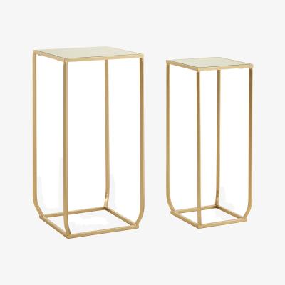 La Redoute Set of 2 Mirrored Top Side Tables in Champagne Finish