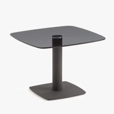 La Redoute Berard Side Table in Tempered Glass & Steel