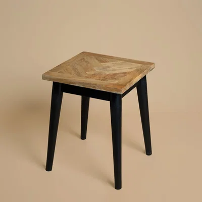 La Redoute Beau Herringbone Parquet Mango Wood Side Table