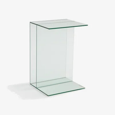 La Redoute Livia Side Table in Tempered Glass, 1 Compartment