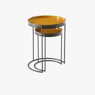 La Redoute Set of 2 Picabea Nesting Side Tables in Metal