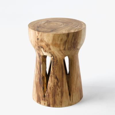 La Redoute Papung Sculpted Side Table in Suar Wood