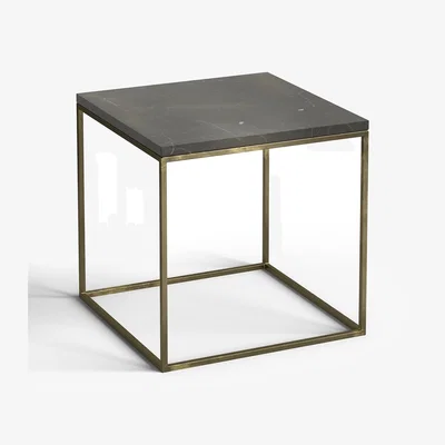 La Redoute Mahaut Marble & Aged Brass Side Table