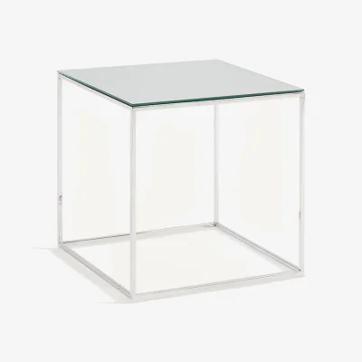 La Redoute Mahaut Chrome-Plated Metal Mirrored Side Table