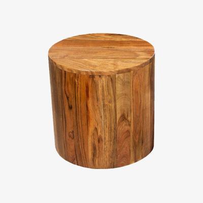 La Redoute Jaro Rustic Acacia Wood Drum Side Table