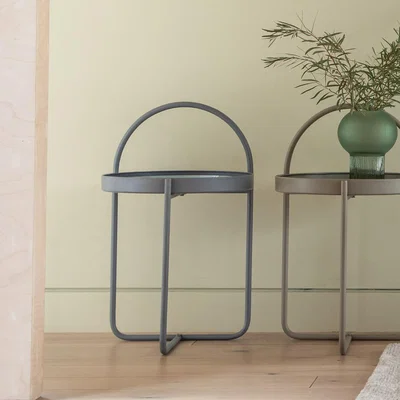 La Redoute Sagar Round Metal Tray Side Table