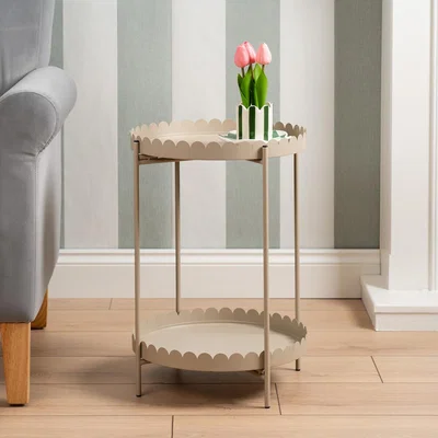 La Redoute Marcie Round Scalloped Edge Side Table
