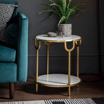 La Redoute Darjee Two Tier Luxury Marble Side Table