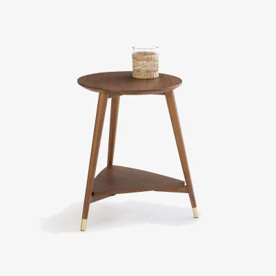 La Redoute Ronda Vintage Side Table in Walnut Veneer