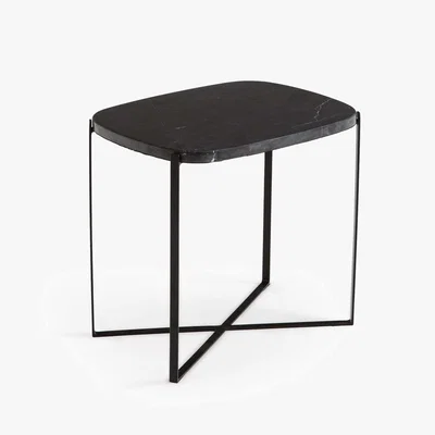 La Redoute Arambol Side Table in Organic Marble & Metal