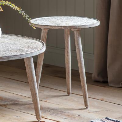 La Redoute Adoni Hard Carved Mango Wood Side Table
