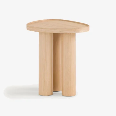 La Redoute Brazier Side Table in Oak and Oak Veneer