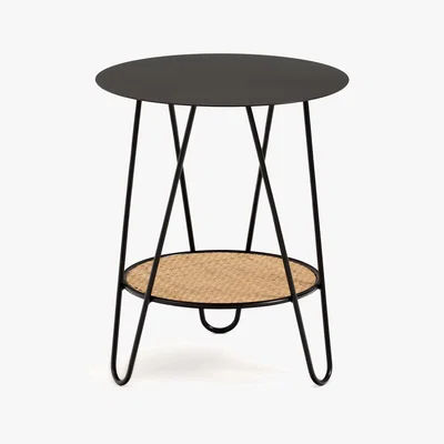 La Redoute Rosali Side Table in Metal & Rattan