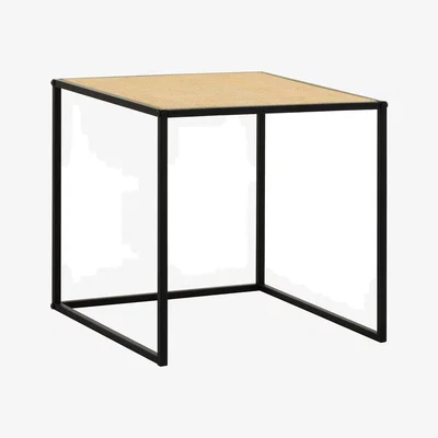 La Redoute Rattan and Metal Square Side Table