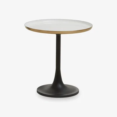 La Redoute Round Metal Pedestal Side Table