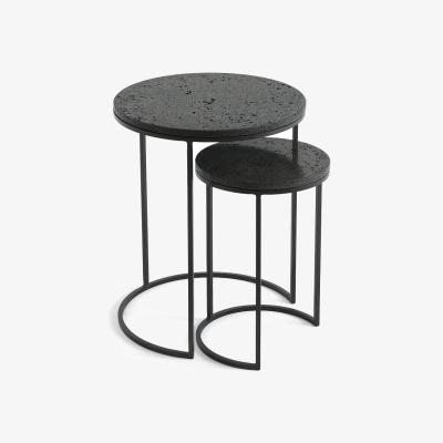 La Redoute Set of 2 Anaximène Lava Stone Side Tables