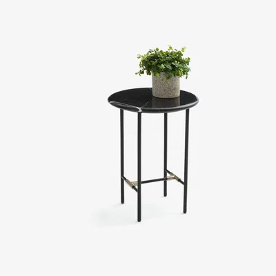 La Redoute Botello Side Table with Black Marble Top