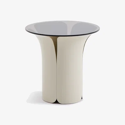 La Redoute Tessen Side Table in Steel and Tinted Glass