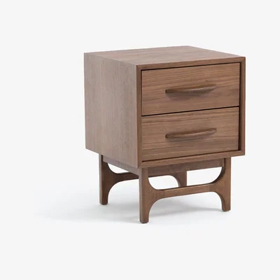 La Redoute Larsen Vintage Walnut 2-Drawer Side Table