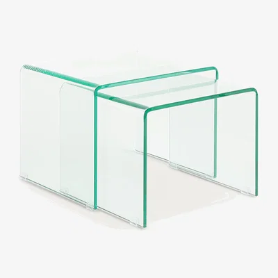 La Redoute Set of 2 Cristalline Tempered Glass Side Tables