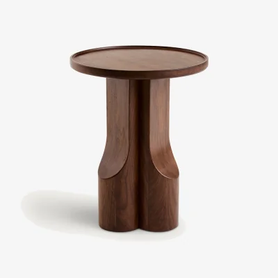La Redoute Stigido Side Table in Walnut and Walnut Veneer