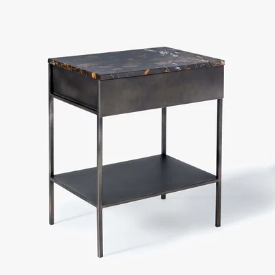 La Redoute AMBRETTE Amber Marble/Metal Side Table