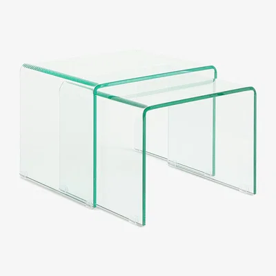 La Redoute Set of 2 Cristalline Tempered Glass Side Tables