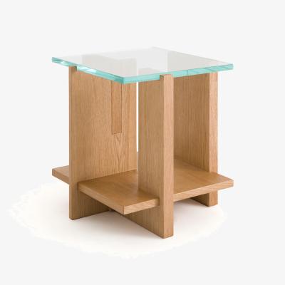 La Redoute Laby Tempered Glass & Sandblasted Oak Side Table