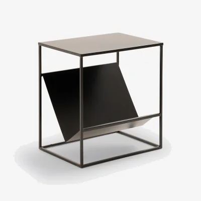 La Redoute Miva Steel Side Table with Magazine Rack