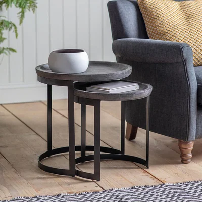 La Redoute Alwar Wood Nest Side Tables (Set of 2)