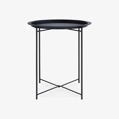 La Redoute Industrial Metal Round Tray Side Table