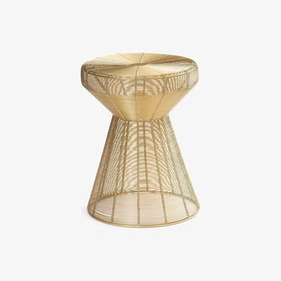 La Redoute Bangor Golden Wire Side Table / Stool
