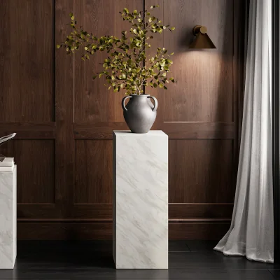 La Redoute Serafina Tall Faux Marble Block Side Table