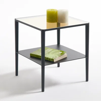 La Redoute Razzi Two-Tier Side Table in Glass & Steel