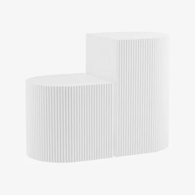 La Redoute koko Reeded Minimalist Side Tables (Set of 2)