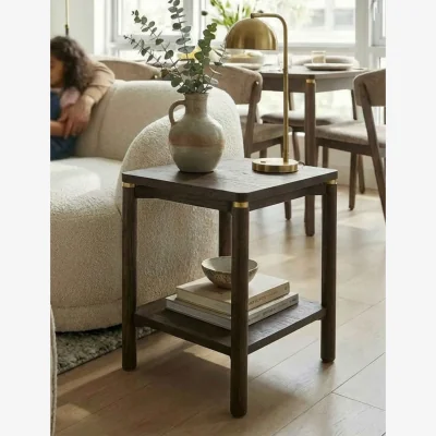 Marks & Spencer Royalcraft ARKA Dark Wood Side Table Natural