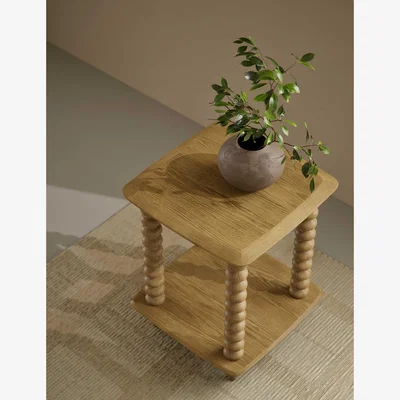 Marks & Spencer M&S Evelyn Bobbin Side Table Dark Honey