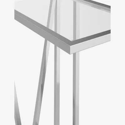 Marks & Spencer M&S Milan C Side Table - Chrome, Chrome,Black,Antique Brass