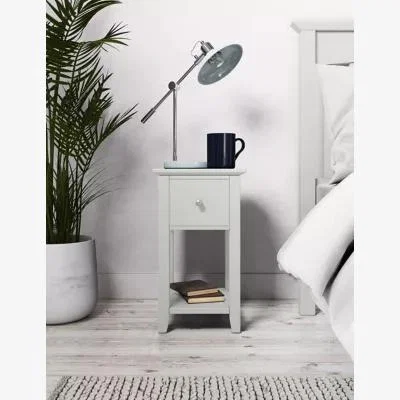 Marks & Spencer M&S Set of 2 Hastings 1 Drawer Slim Bedside Tables - Grey, Grey