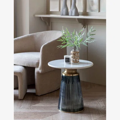 Marks & Spencer Gallery Direct Seville Round Side Table - Blue, Blue