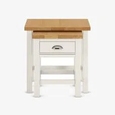Marks & Spencer M&S  Padstow Nest Tables - Ivory, Ivory,Dark Blue,Forest Green,Light Grey