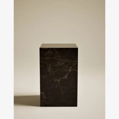 Marks & Spencer M&S Blithe Smokey Marble Effect Side Table Dark Brown Mix