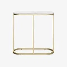 Marks & Spencer M&S  Farley Oval Side Table - Antique Brass, Antique Brass,Black