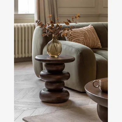 Marks & Spencer Gallery Direct Sculpt Round Side Table - Dark Brown, Dark Brown