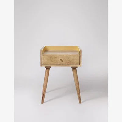 Marks & Spencer Swoon Fresco Mango Wood 1 Drawer Side Table Light Brown