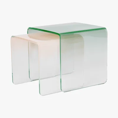 Made.com Hesta Nesting Side Table, Green and Pink