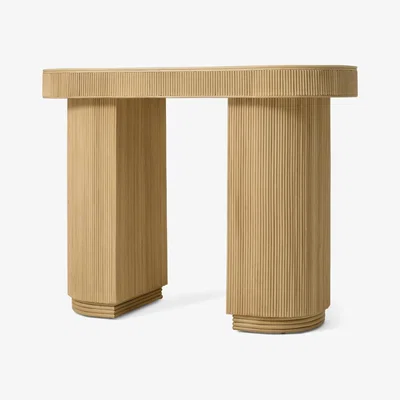 Made.com Azrou Oval Console Table, Natural Cane