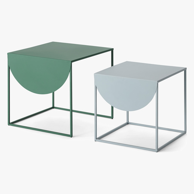 Made.com MADE Essentials Emira Nesting Side Tables, Forest Green & Grey